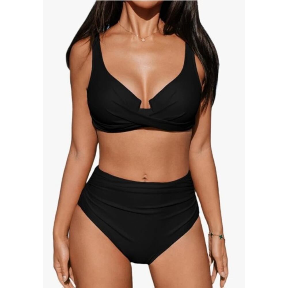 ◇43 MSRP $42 NWT CUPSHE TWISTED UNDERWIRE HIGH-WAISTED BIKINI ♡SIZE M♡
